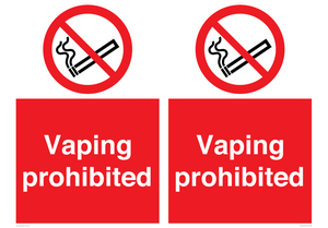 Vaping prohibited